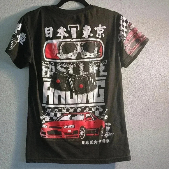 Mens Small Fresh Laundry Tshirt Black and Red/Vintage - Picture 1 of 5